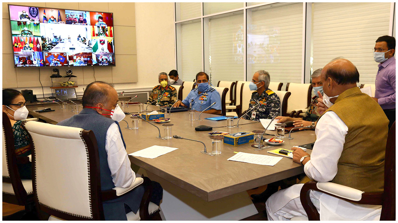 Rajnath Singh holds meeting with the various Commanders in Chief via video conference